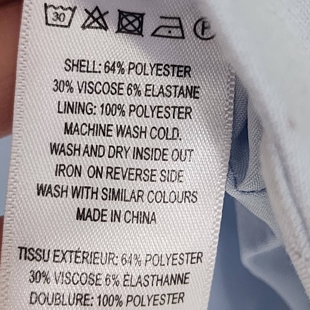 Nwt! French Connection Harrie Tailored Square Neck Top, Light Blue - Picture 9 of 10